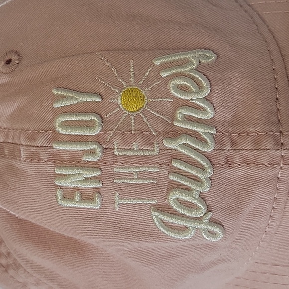 Pink Slide back Hat Embroidered Enjoy the Journey - Picture 2 of 5